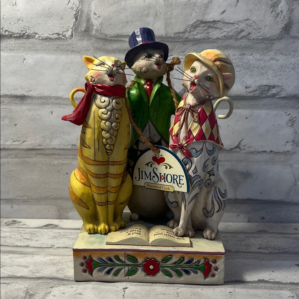 Caroling Cats Jim Shore Colorful Cat Trio Figurine